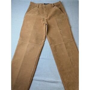 Koman Sportswear Mens 36x32 Brown Faux Suede Carpenter Pants Baggy Y2K Hip Hop